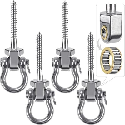 Zware Swing Hangers met Lagers - RVS Swing Hardware voor Patio & Speeltuin - Stille Draaibare Haken - Binnen/Buiten Swing Hardware tot 1500 lbs Capaciteit