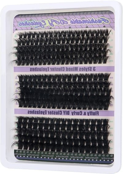 OWill Pack of 270 False Eyelashes and Eyelash Plups, 10-18 mm, D-Curl, 60+80+100D Eyelash Extension Set, DIY for - ShopVlot