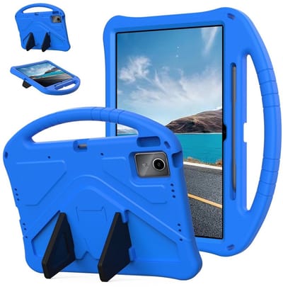Coverup Tablethoes geschikt voor Lenovo Idea Tab Plus Hoesje - ShockProof Kids Case - Blauw
