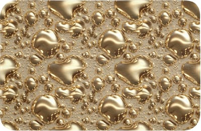 Badmat 60x40 cm - Antislip - Druppels - Organisch - Goud - Badmatten voor badkamer - Badkamermat - Douchemat - Badkamer mat