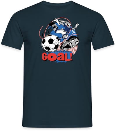 Looney Tunes Bugs Bunny Voetbal Ontwerp Goal! T-Shirt Heren