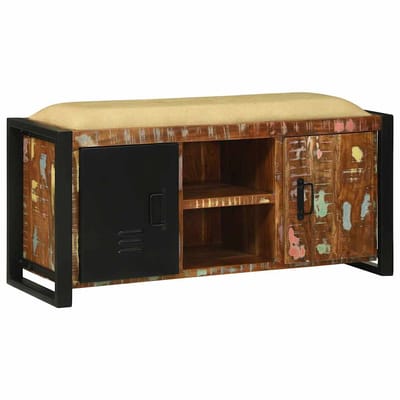vidaXL - Bank - Kast - Multikleur - 100 - x - 35 - x - 50 - cm - Massief - gerecycled - hout