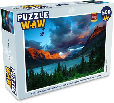 Puzzel Het kleurrijke landschap van het Amerikaanse Nationaal park Glacier - Legpuzzel - Puzzel 500 stukjes