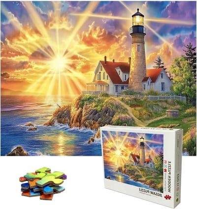 Houten Puzzel - Legpuzzel Volwassenen - Ontspannen Thuis - Letters op Achterkant - 2000 Stukjes - Zonsondergang