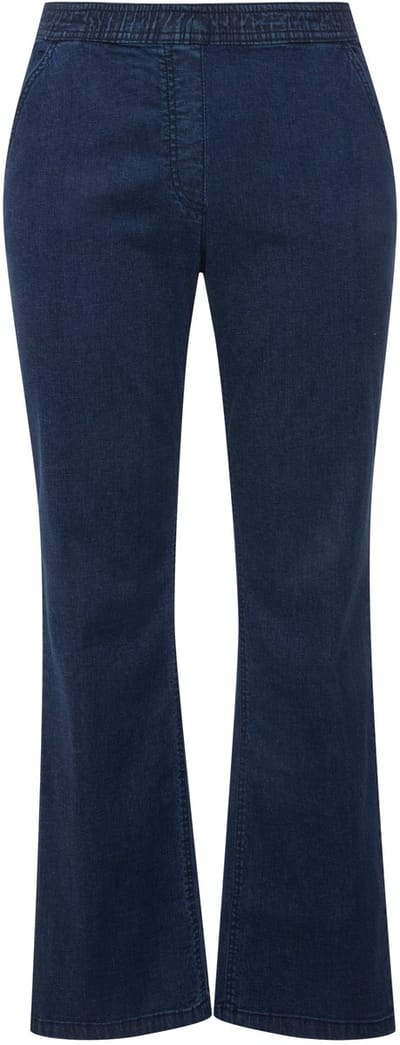 Ulla Popken - Dames - Jeans Mandy rechte pijp elastische tailleband - Donkerblauw denim - Maat 46