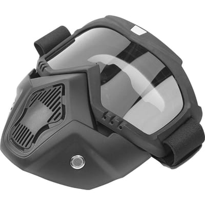 Lunettes de Moto avec Masque Amovible Protection pour Conduite Extérieure Vélo Transparent