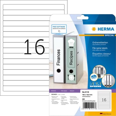 Herma printeretiketten A4, 192 x 16.9 mm, 400 pcs