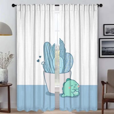 Schaduwen Dinosaur Gordijnen voor Woonkamer Gordijn Huis Interieur Gordijnen 2 Stuks Tule voor Slaapkamer Afscheiding Keuken Verduisterend W50xH70cmx2pcs-CL