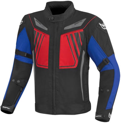 Berik Nardo Evo Zwart Rood Blauw Waterdichte Textiele Motorjas - Jas