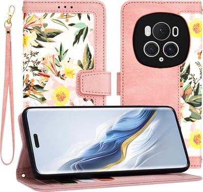 Hoesje geschikt voor HONOR Magic6 Pro - Techsuit FlipCraft Book Wallet Case met koord - Sweetheart Pink