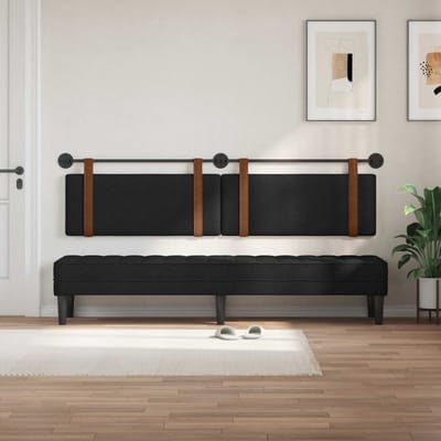 vidaXL - Hangend - hoofdbord - Zwart - Antiek - PU