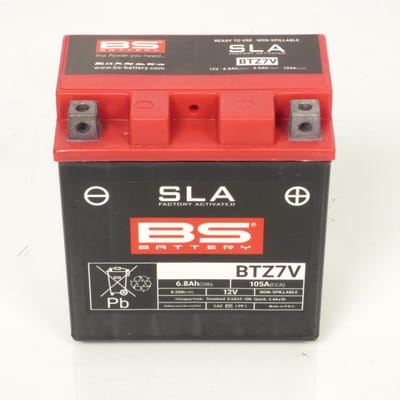 Batterie SLA BS Battery pour Scooter Yamaha 125 Tricity 2017 à 2023 YTZ7V / 12V 6.8Ah Neuf