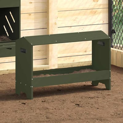 vidaXL - Kippen - voederbak - Olijf - Groen - 81 - x - 32 - x - 53,5 - cm