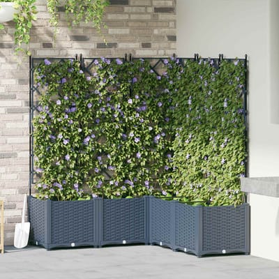 vidaXL - Plantenbak - 5 - st - Grijs - 120 - x - 120 - x - 143 - cm - PP