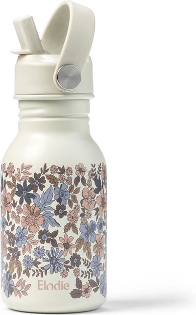 Elodie Water Bottle - Waterfles kinderen - Drinkfles met rietje - Drinkbeker - rvs drinkfles 350ml - Blue Garden