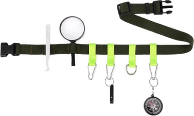 Avontuurlijke Buitenriem voor Kinderen met Kompas, Fluit, Vergrootglas en Antistatische Pincet - Lichte Plastic Riem voor Buitenactiviteiten voor Kinderen vanaf 3 Jaar