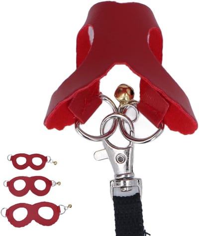 Dailygoods - Harnas en riem - Hamster tuigje - Zacht kunstleer - Rood - Nylon lijn - Veilig en comfortabel voor cavia's en fretten