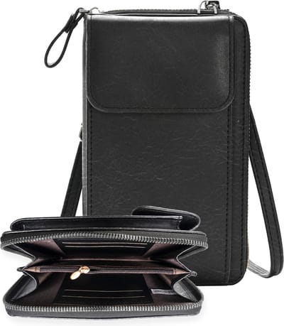 Schoudertas Dames Telefoontasje - Crossbodytassen Voor Telefoon Kunstlederen Telefoontasjes - Zwart