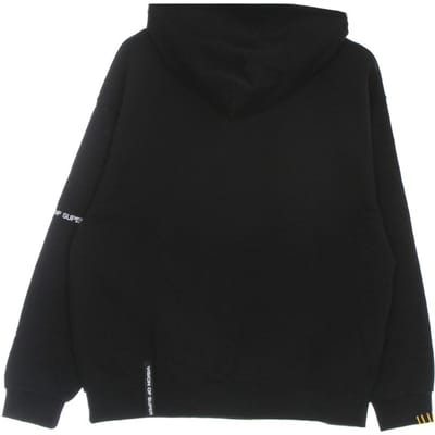 Lichtgewicht herensweatshirt met capuchon, oversized capuchon met harlekijnprint, zwart