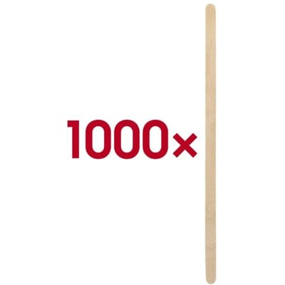 Papstar roerstaafjes Zuiver, L 140 x B 5 mm, FSC® hout, natuurlijke kleur, 1000 stuks in vouwdoos