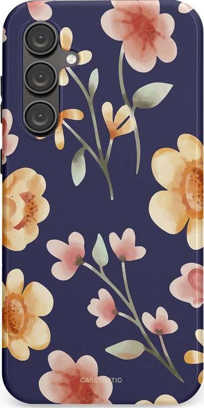 Casetastic Hoesje Geschikt voor Samsung S23 FE - Stijlvolle Beschermende Duo-layer Case - Fluweel Bloemendesign