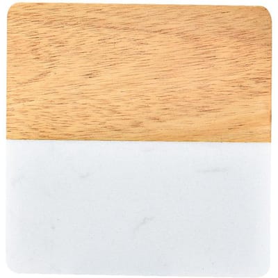 Marmeren Onderzetter Hout Stiksel Onderzetter Koffie Thee Onderzetter Vierkant Rond Theekop Placemat Huis Desktop Decoratie Ornament Square