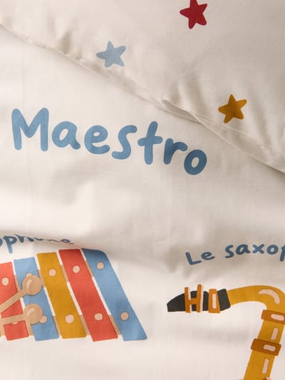Vertbaudet Bedset dekbedovertrek + kussensloop voor kinderen MUSIQUE LEXIQUE met gerecycled katoen