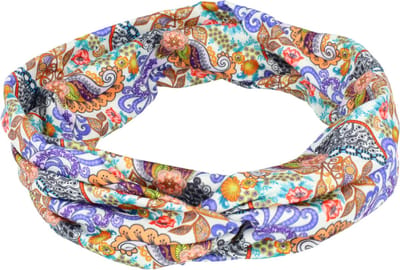 Haarsoires Haarband Twist 11cm – Paisleyprint – Jersey Stof – Multicolor Paars - Zachte Knoop Hoofdband - Haaraccessoire voor Dames & Meisjes