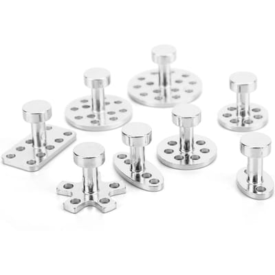8 pièces Joint de réparation de bosses de voiture Outils de rangée de traction Composants Entretien automobile Alliage d'aluminium white