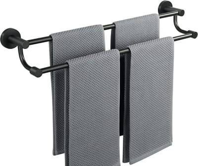 Dailygoods - Mooche SUS304 Handdoekhouder van roestvrij staal voor badkamer, keuken, huis, zwart, MGOY4600-B