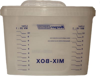 Mix Box Emmer - Mengemmer Verzegeling - Kleine Hoeveelheden Mengen - Geïntegreerde Rolhouder - 15 Liter - Transparant