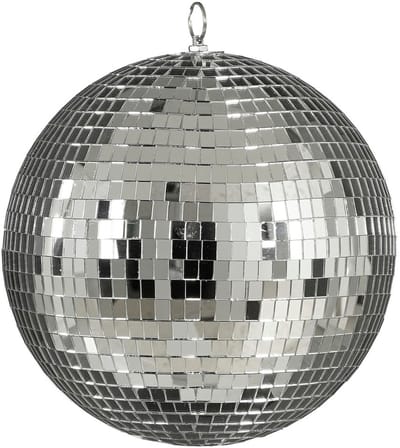 Mica Decorations Kerst Discobal Ø25 cm - Kerstballen Spiegelbal met Haakje - Kerstversiering voor Binnen - Kerstboomversiering met Spiegelend Effect - Ø25 cm - Zilver