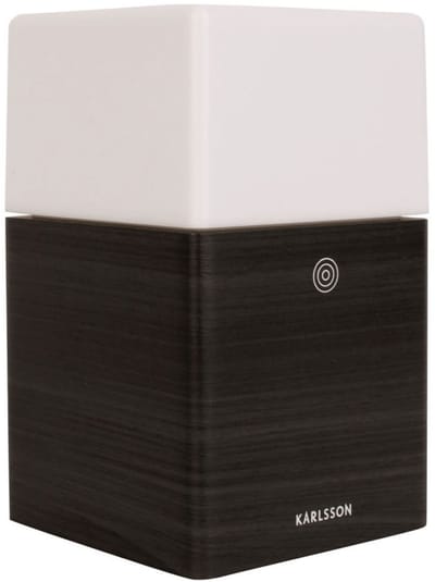 Karlsson Wekker Frosted Light LED - Zwart hout Fineer - 10x10x16,5cm - Modern