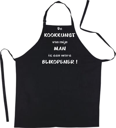 Mijncadeautje Schort De kookkunst van mijn man - Mooie - grappige - leuke Keukenschort - Zwart