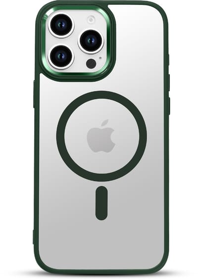 Hoesje Geschikt voor Apple iPhone 16 Pro - Groene Color Frame - Casemania Shock Proof Back Cover met Gekleurde Bumper - Geschikt voor MagSafe - Flexibel en Shockproof Hoes met Verhoogde Camera Randen - Val/Stoot-Proof Telefoonhoesje