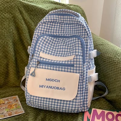 Schooltassen Kinderen Basisschoolleerlingen Meisjes Ruitjes Letters Middelbare Schoolleerlingen Geen Hoge Kwaliteit Middelbare Schoolleerlingen Rugzak gray