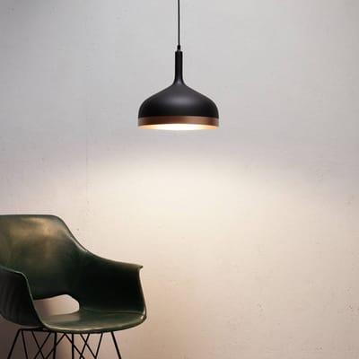 Hanglamp Embla E27 max. 20W Zwart, Koper mat dimbaar Metaal