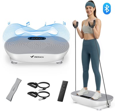 MERACH Trilplaat - trilplaat fitness met LED-display - 10 intensiteitsniveaus - 100 W - tot 150 kg - Stille en compacte trilplaat - met afstandsbediening