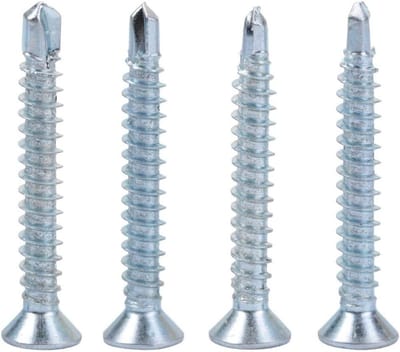 50 Stuks M4.2 Zelfborende Schroeven met Platte Kop - Zelftappende Schroeven Set voor Metaal en Hout
