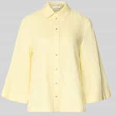 relaxed fit linnen blouse met 3/4-mouw