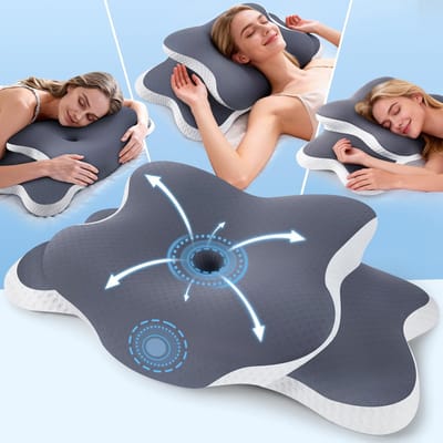 Dailygoods- Nekkussen Ergonomisch - Memory Foam Kussen - Neksteunkussen bij Pijn - Anti-Snurken Kussen - Ondersteuning voor Zij-/Rug-/Buikslapers - Koelend Effect - Hoofdkussen