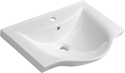 Aqualine Zara - Meubelwastafel 645x460 cm, met overloop, kraangat, wit 10065