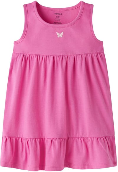 NAME IT - NMFVICTORIA TANK DRESS - Meisjes Jurk met Biologisch katoen - Strawberry Moon