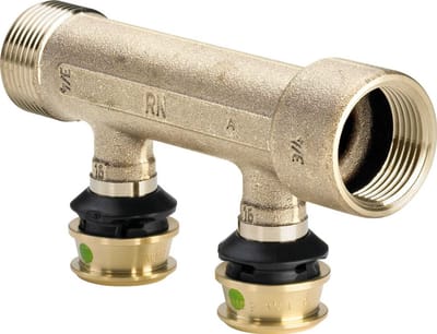 Viega Raxofix-verdeler, d 16mm, G 3/4, n 2 siliciumbrons Model 5326.06, 645618