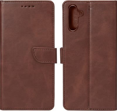 Rixus Bookcase For Samsung Galaxy A15 5G A156B Brown