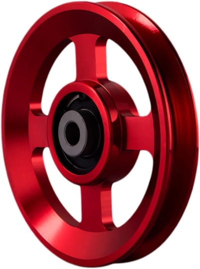 Aluminium Pulley voor Fitnessapparatuur, Thuisgym Onderdelen, Garage Deursystemen (Rood, 114-115mm) - Duurzaam en Lichtgewicht Sportaccessoire