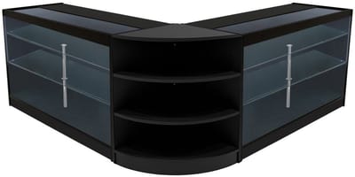Apollo led-toonbankset - zwart - 2x k1500 + lm60 - 150x60x90 cm