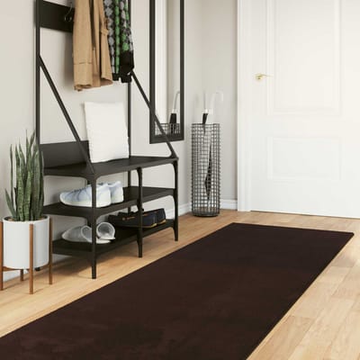 vidaXL - Middelpolig - zacht - en - wasbaar - tapijt - HUARTE - Bruin - 300 - x - 80 - cm