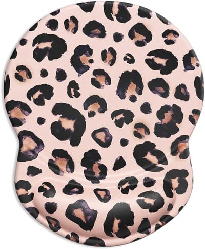 Muispad met gelpolssteun - ergonomisch ontwerp - leopard zwart paars - comfortabel voor thuis en kantoor - ShopVlot