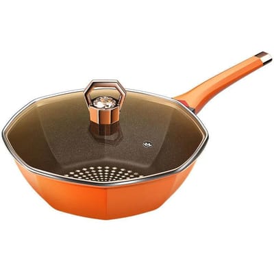 Poêle à frire octogonale Poêle à frire antiadhésive Poêle à frire domestique Poêle à frire Cuisinière à induction Cuisinière à gaz universelle 30CM